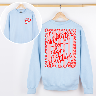 Advocate For Agriculture Stripes and Bow – Crewneck Front and Back