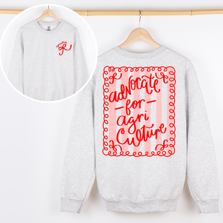 Advocate For Agriculture Stripes and Bow – Crewneck Front and Back