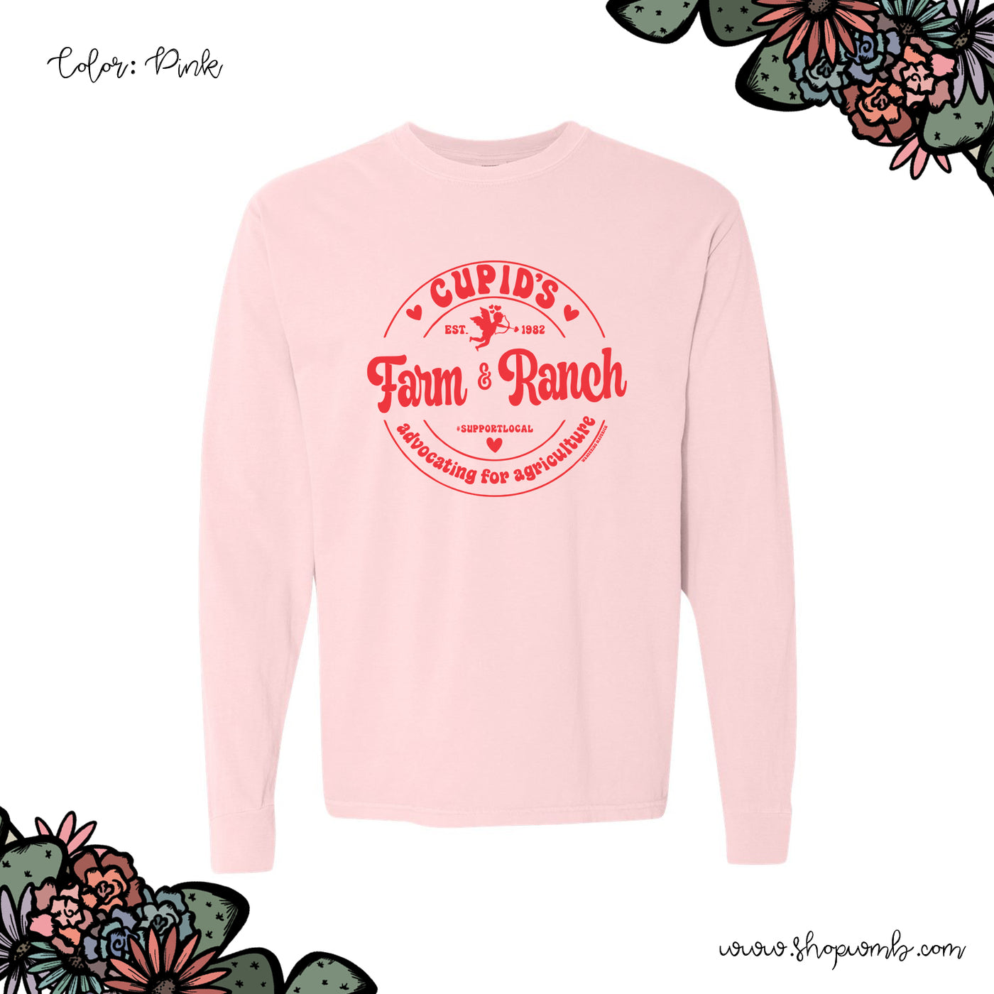 CUPID'S FARM AND RANCH RED INK LONG SLEEVE T-Shirt (S-3XL) - Multiple Colors!