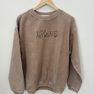 Branded AGVOCATE Tan Corded Crew