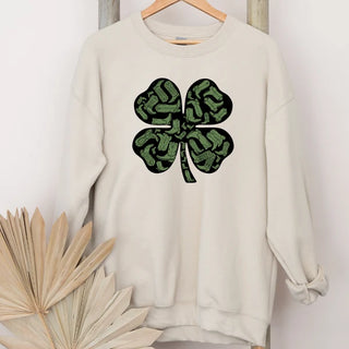 Black & Green Clover Boot Crewneck - Warehouse - Final Sale
