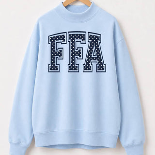 PREORDER!!! - FFA NAVY POLKA DOT | Light Blue| Mock Neck - **Starts Shipping 11/15**