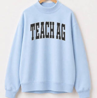 PREORDER!!! - Teach Ag Polka Dot | Light Blue| Mock Neck - **Starts Shipping 11/15**
