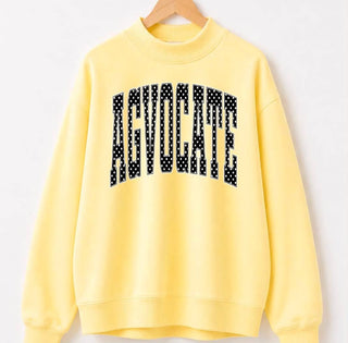 PREORDER!!! - Agvocate Polka Dot | Butter Yellow | Mock Neck - **Starts Shipping 11/15**