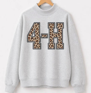 PREORDER!!! - Cheetah 4-H| Light Grey | Mock Neck - **Starts Shipping 11/30**