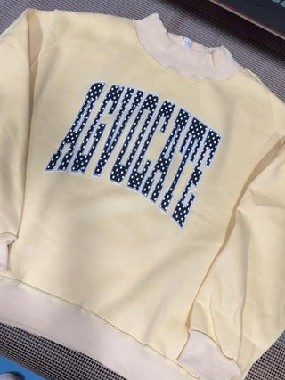 Yellow Polkadot Mock Neck