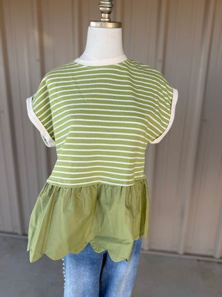 Matcha Moment Stripe Top