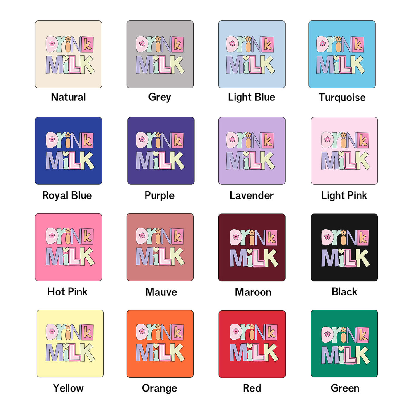 Pastel Drink Milk One Piece/T-Shirt (Newborn - Youth XL) - Multiple Colors!