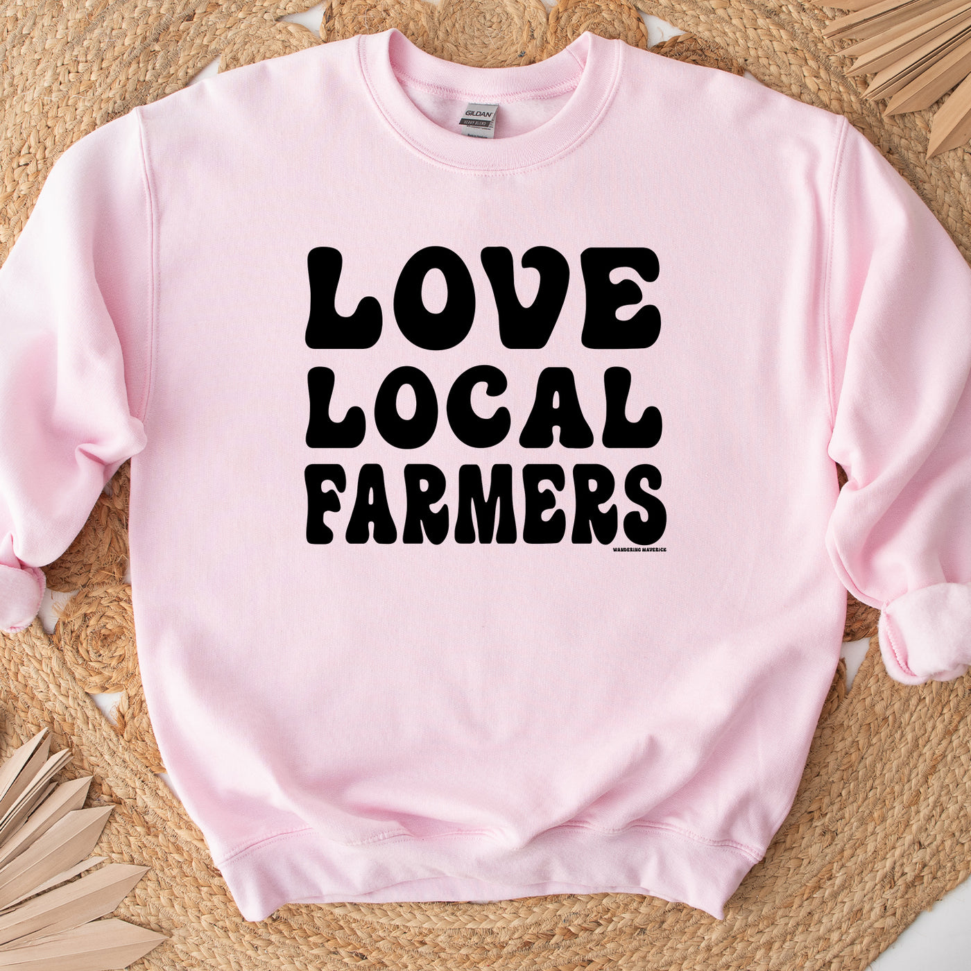 Love Local Farmers Black Ink Crewneck (S-3XL) - Multiple Colors!