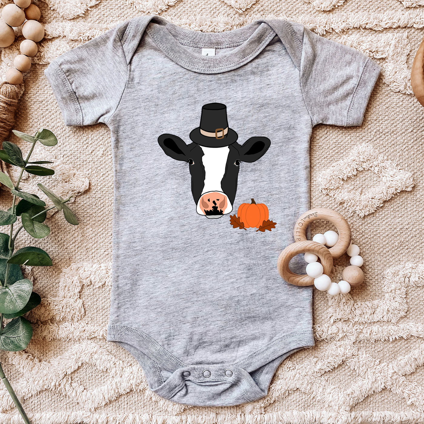 FALL DAIRY COW One Piece/T-Shirt (Newborn - Youth XL) - Multiple Colors!