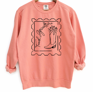 Teach Agriculture Stamp Boot Black Ink  – Crewneck