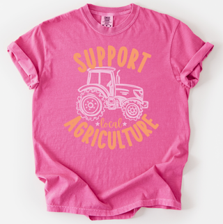 Support Local Agriculture -Tractor - Comfort Colors T-Shirt