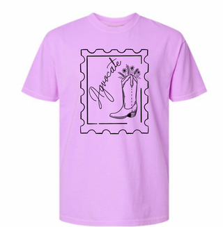 RTS -AGVOCATE BOOT STAMP NEON VIOLET TEE