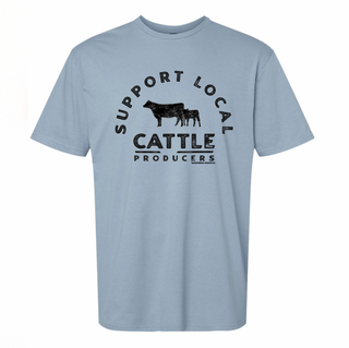 RTS - Support Local Cattle Producers - Stone Blue Tee