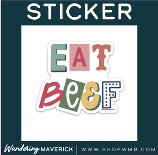 Magazine Letters Eat Beef- Vinyl Sticker