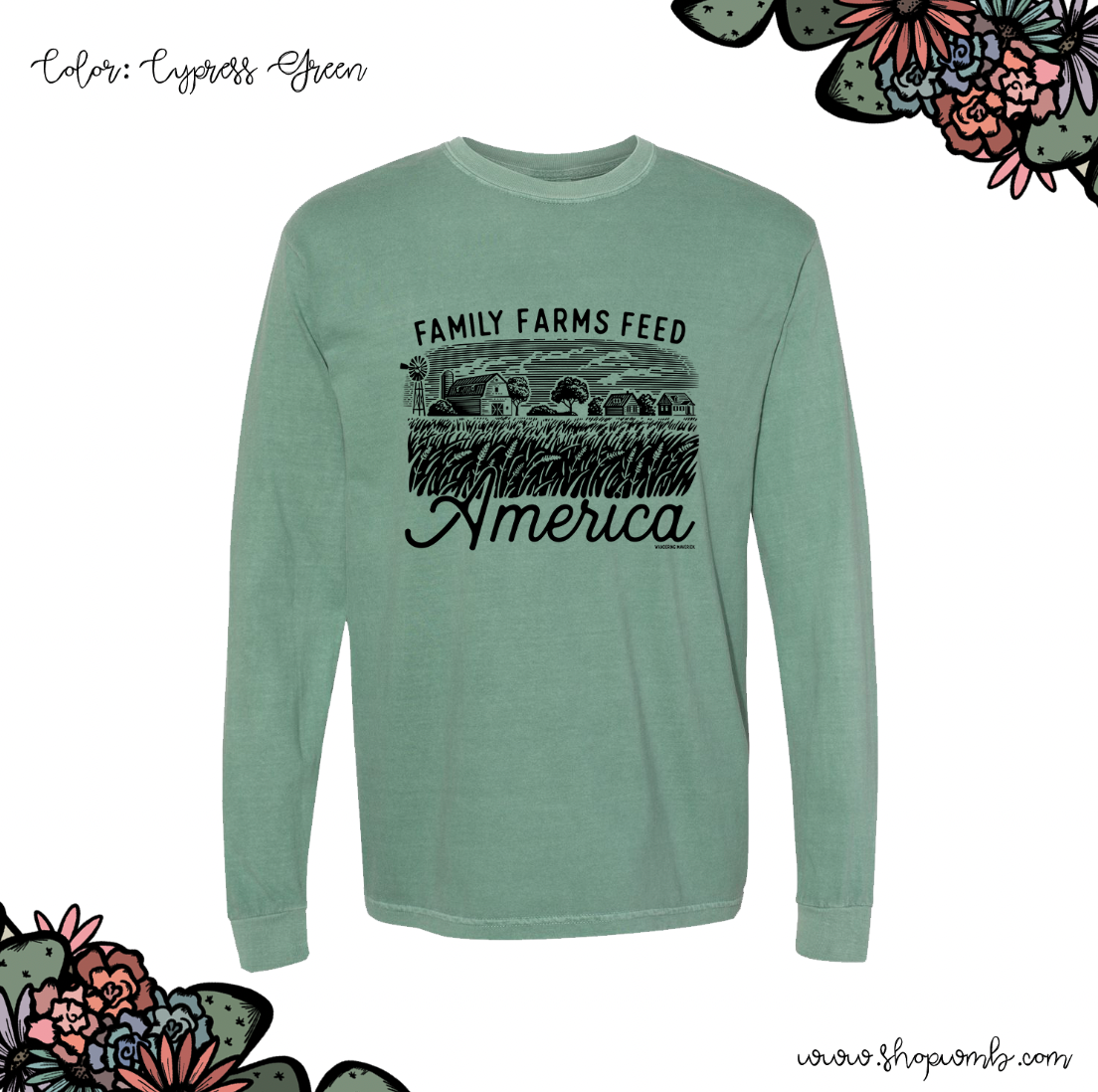 Family Farms Feed America LONG SLEEVE T-Shirt (S-3XL) - Multiple Colors!