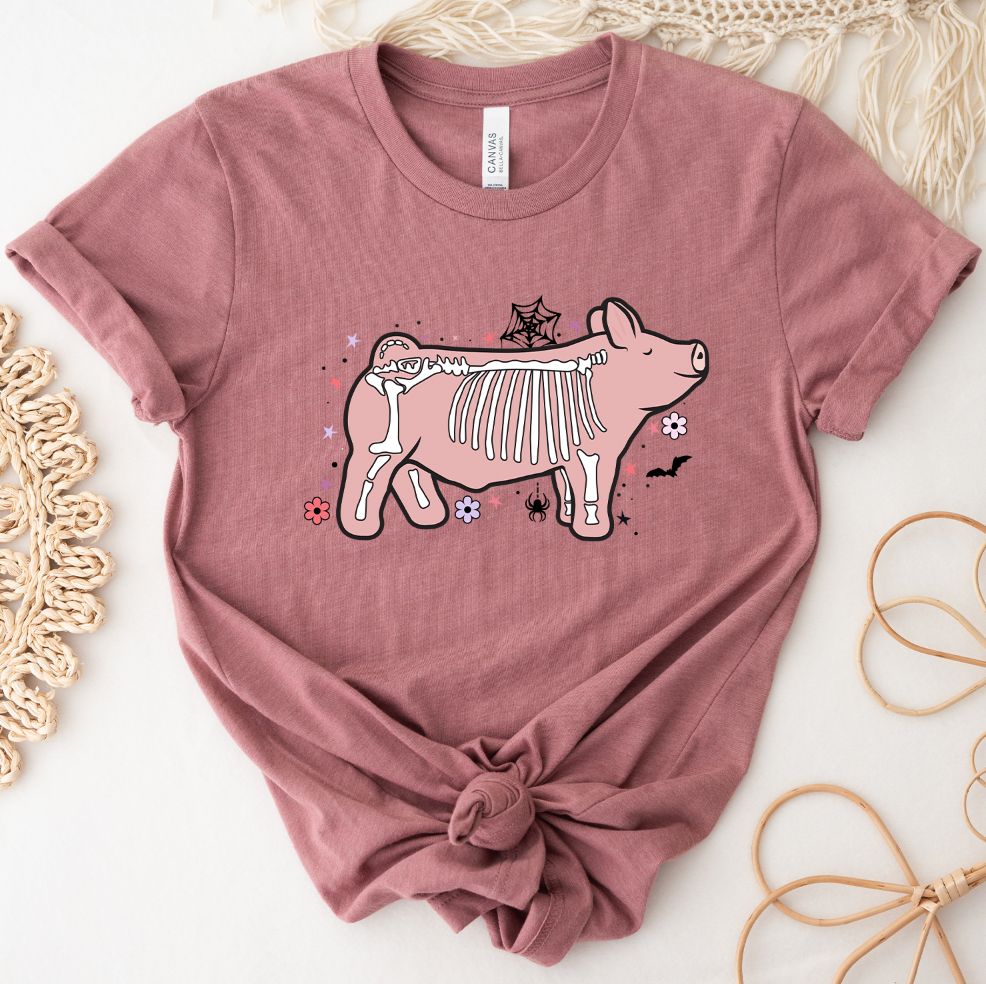 Skeleton Pig T-Shirt (XS-4XL) - Multiple Colors!