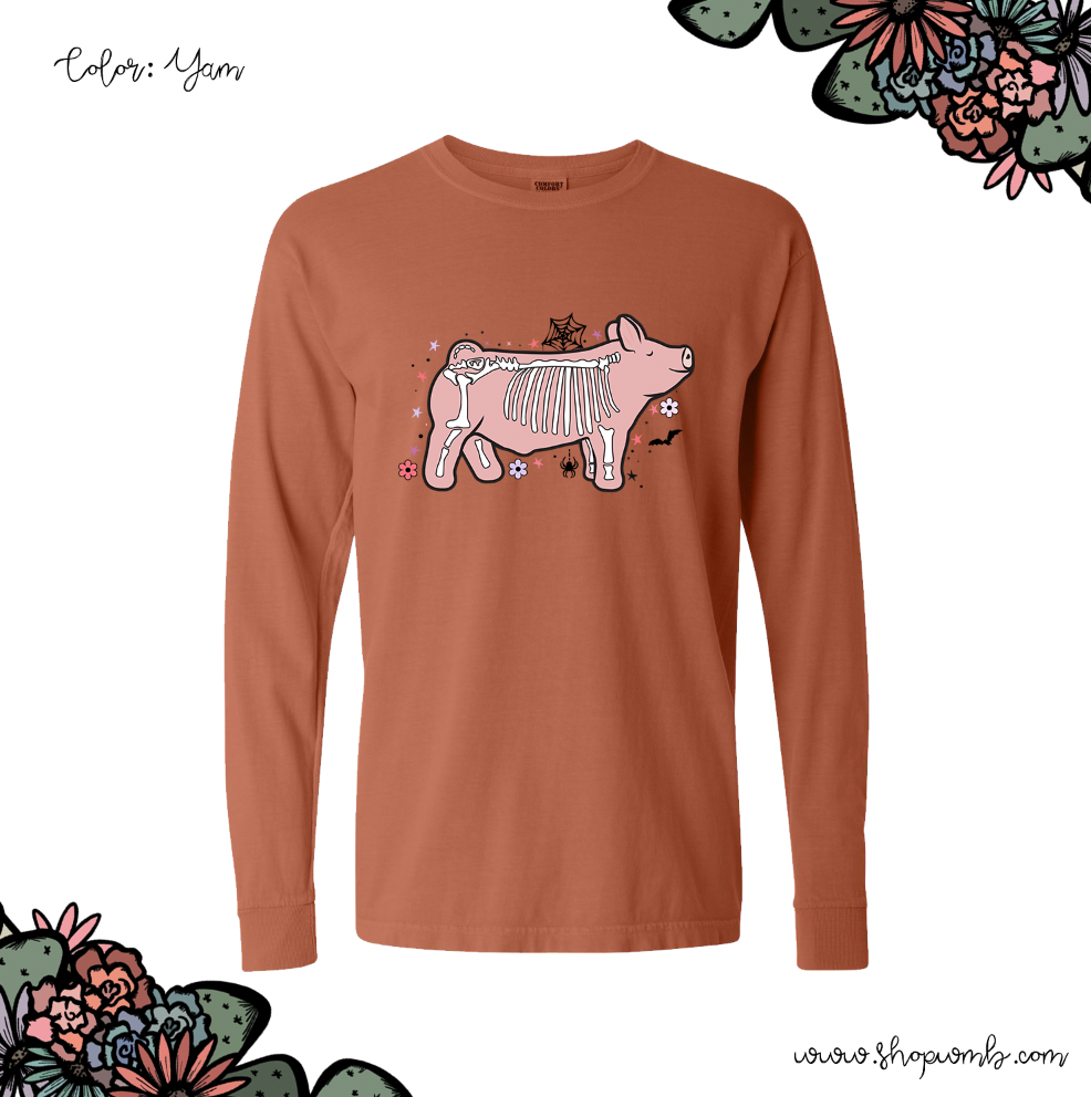 Skeleton Pig LONG SLEEVE T-Shirt (S-3XL) - Multiple Colors!