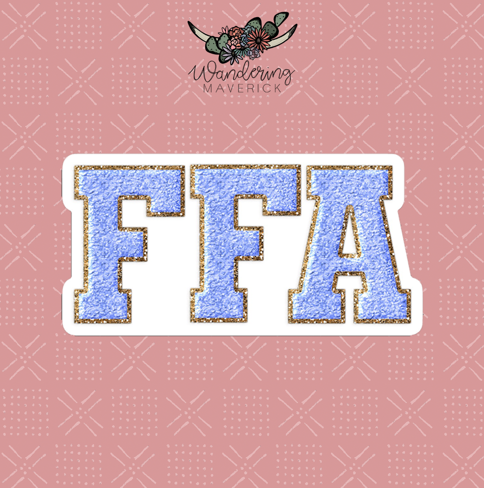 Blue Faux Chenille FFA Sticker