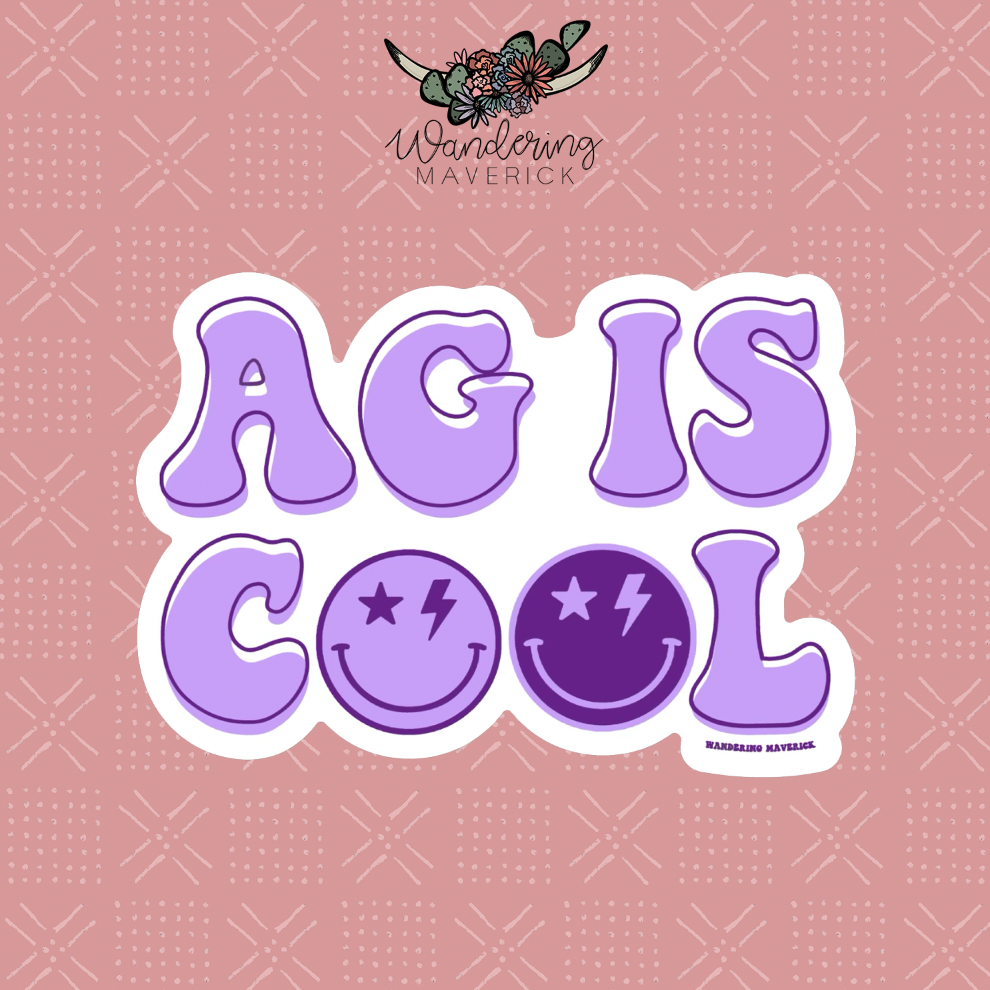 Purple AG Is Cool Sticker