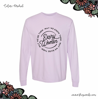 Dairy Women Circle LONG SLEEVE T-Shirt (S-3XL) - Multiple Colors!