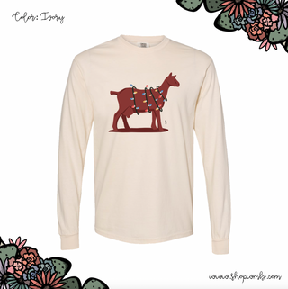 Dairy Goat Christmas Lights LONG SLEEVE T-Shirt (S-3XL) - Multiple Colors!