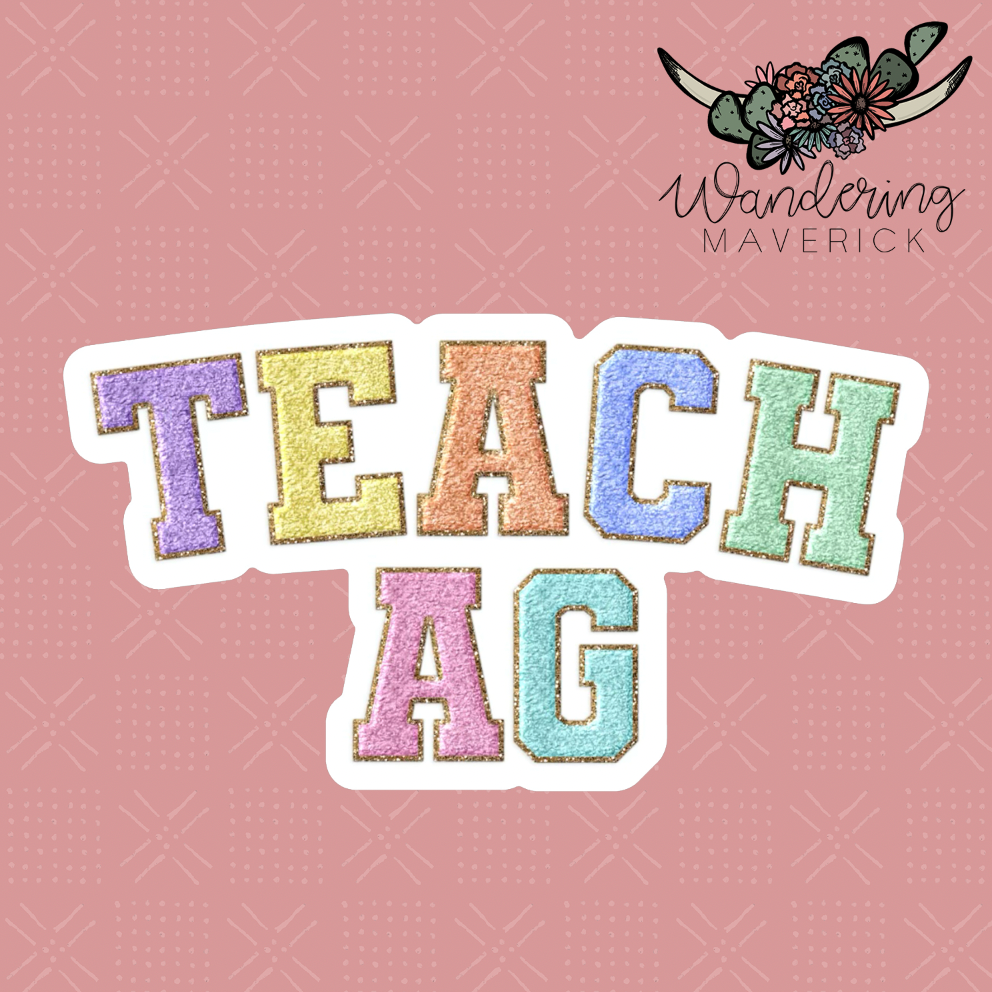 Faux Chenille Teach AG Sticker