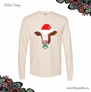 Christmas Spirit Cow LONG SLEEVE T-Shirt (S-3XL) - Multiple Colors!