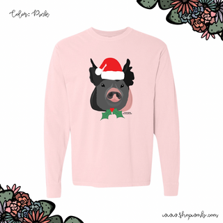 Christmas Spirit Pig LONG SLEEVE T-Shirt (S-3XL) - Multiple Colors!