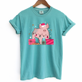 Christmas Present Pig ComfortWash/ComfortColor T-Shirt (S-4XL) - Multiple Colors!