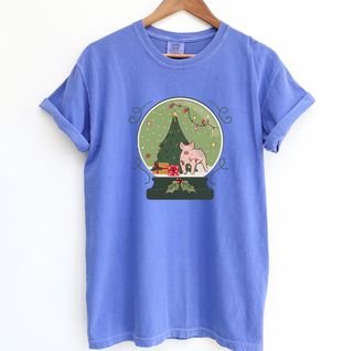 Green Snow Globe Pig ComfortWash/ComfortColor T-Shirt (S-4XL) - Multiple Colors!