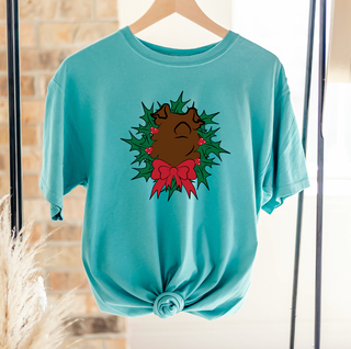 Duroc Pig Christmas Wreath ComfortWash/ComfortColor T-Shirt (S-4XL) - Multiple Colors!