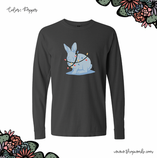 Rabbit Christmas Lights LONG SLEEVE T-Shirt (S-3XL) - Multiple Colors!