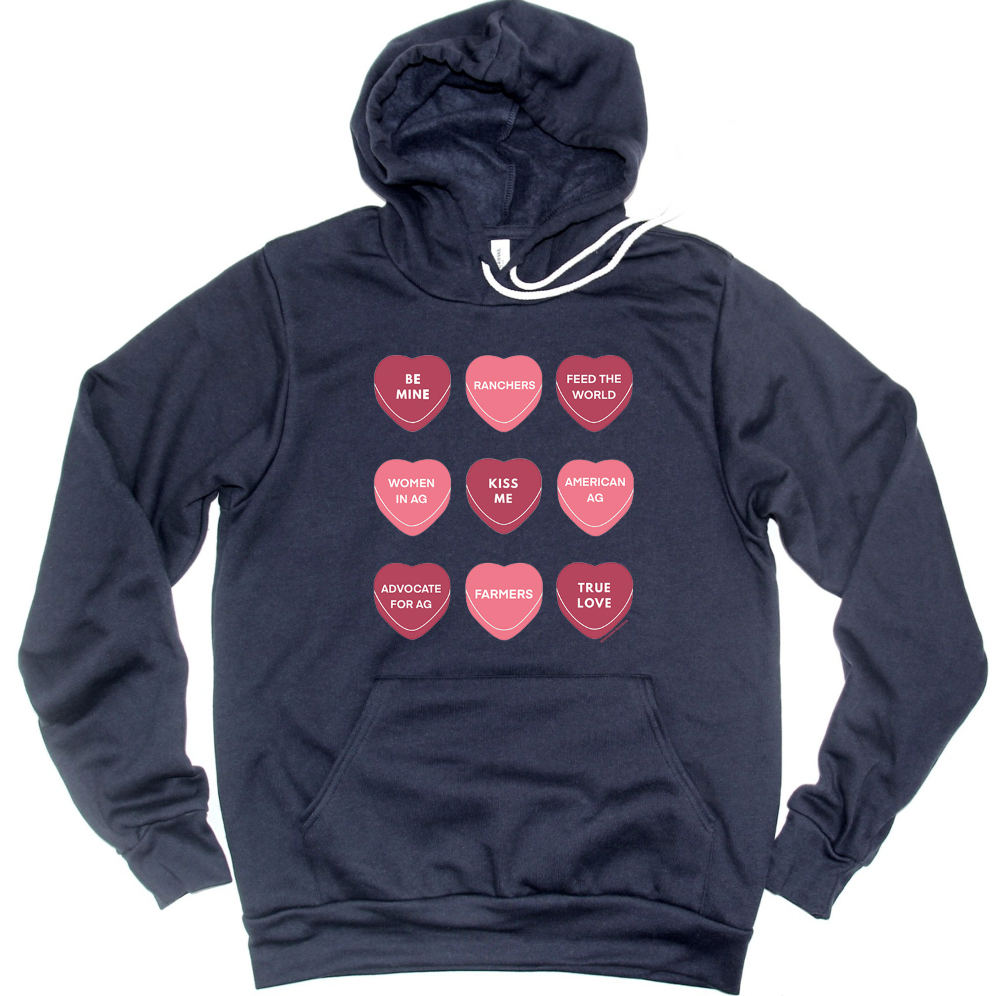Agriculture Candy Hearts Hoodie (S-3XL) Unisex - Multiple Colors!