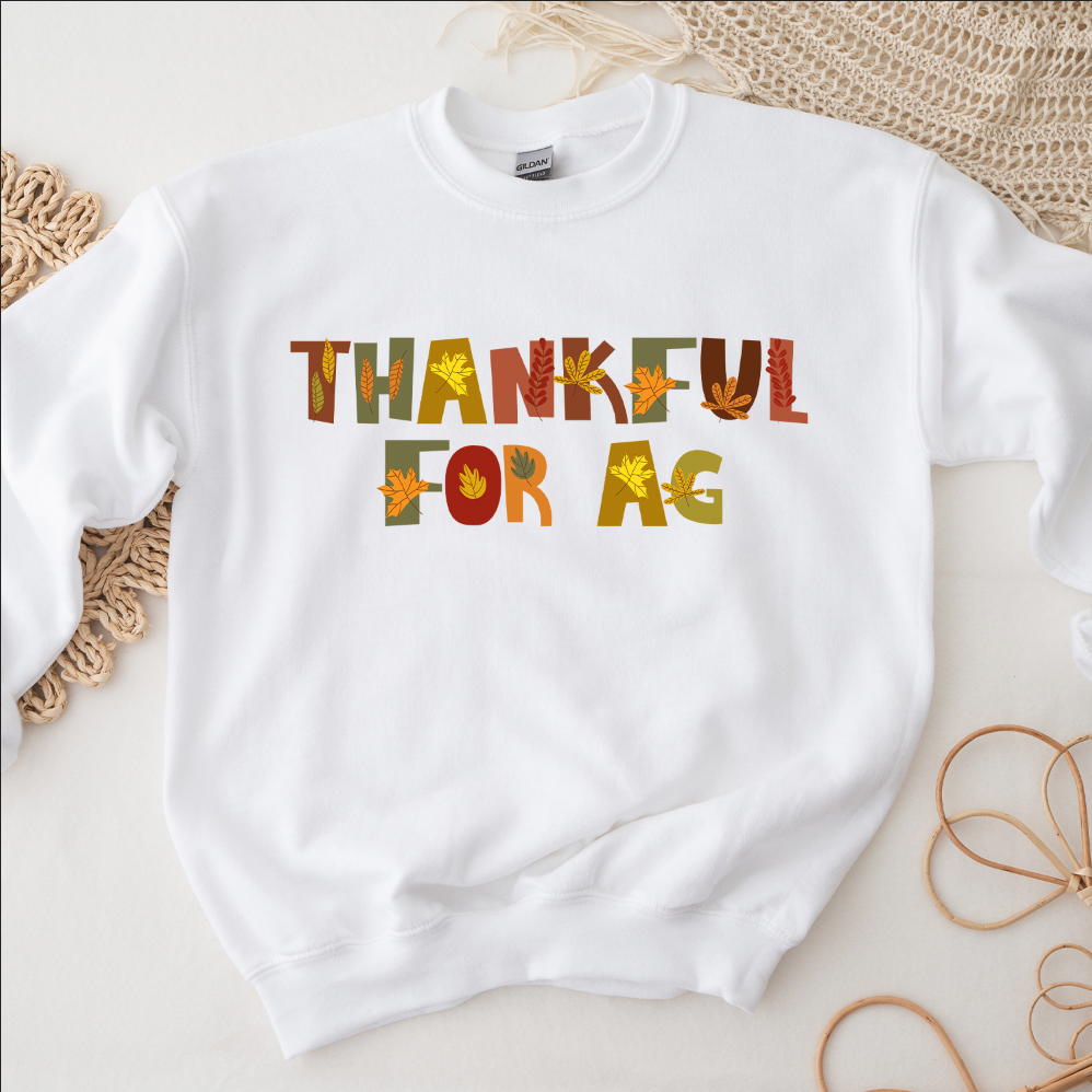 Fall Thankful For Ag Crewneck (S-3XL) - Multiple Colors!