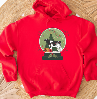 Green Snow Globe Dairy Cow Hoodie (S-3XL) Unisex - Multiple Colors!