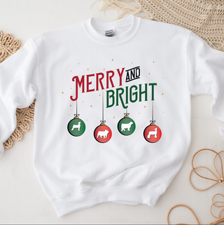 Merry and Bright Christmas Animals Crewneck (S-3XL) - Multiple Colors!