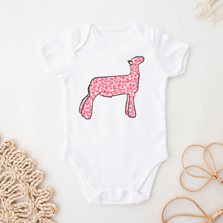 Pink Cheetah Lamb One Piece/T-Shirt (Newborn - Youth XL) - Multiple Colors!