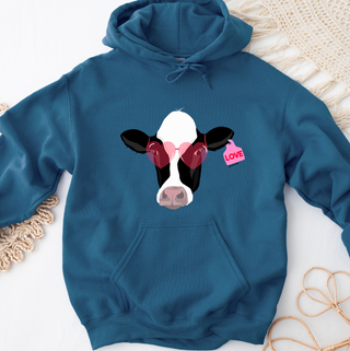 Love Struck Dairy Cow Hoodie (S-3XL) Unisex - Multiple Colors!