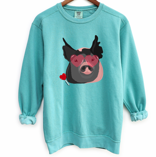 Love Struck Pig Crewneck (S-3XL) - Multiple Colors!