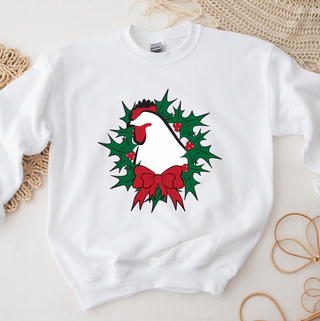 Chicken Christmas Wreath Crewneck (S-3XL) - Multiple Colors!