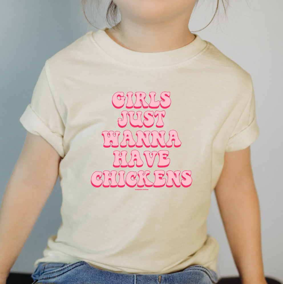Girls Just Wanna Have Chickens One Piece/T-Shirt (Newborn - Youth XL) - Multiple Colors!