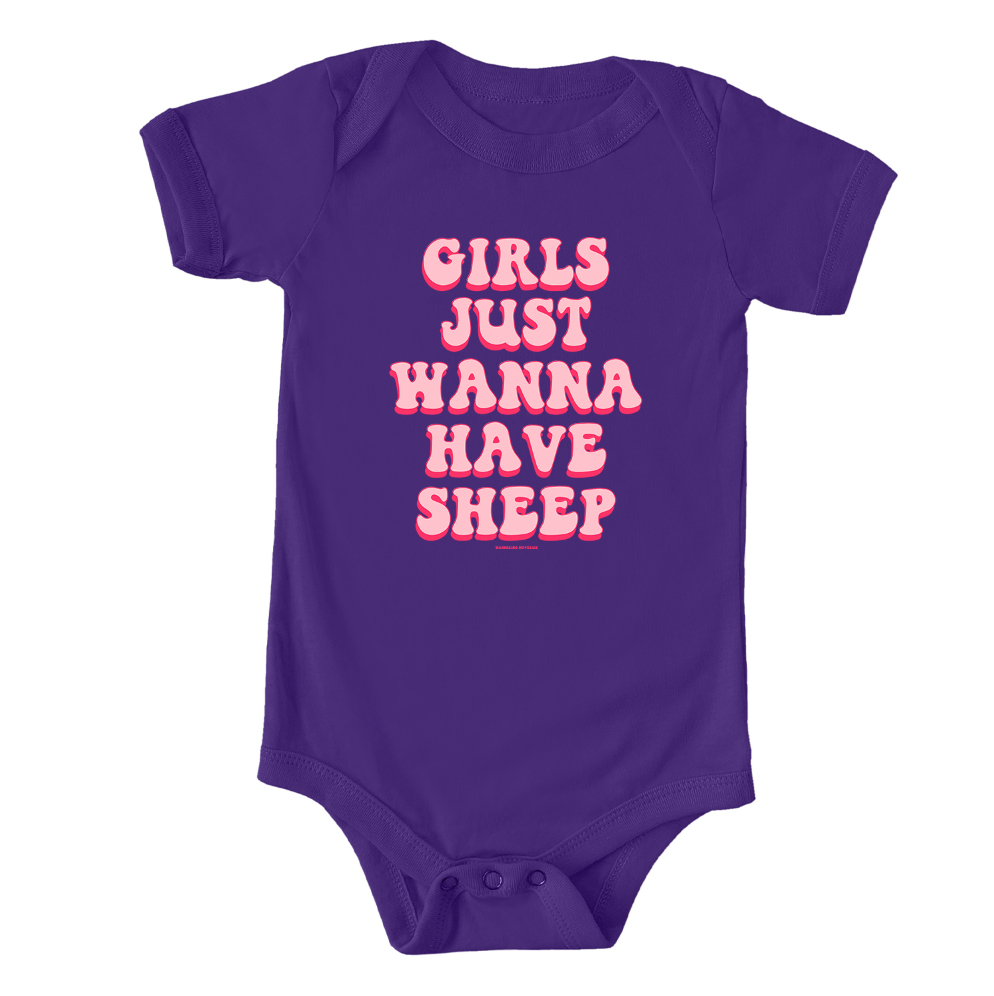 Girls Just Wanna Have Sheep One Piece/T-Shirt (Newborn - Youth XL) - Multiple Colors!