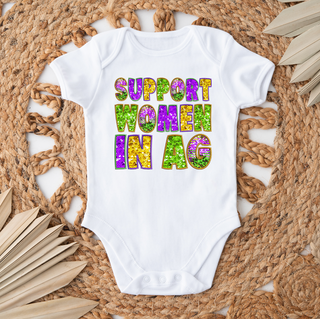 Mardi Gras Support Women In Ag One Piece/T-Shirt (Newborn - Youth XL) - Multiple Colors!