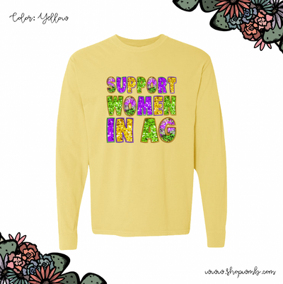 Mardi Gras Support Women In Ag LONG SLEEVE T-Shirt (S-3XL) - Multiple Colors!