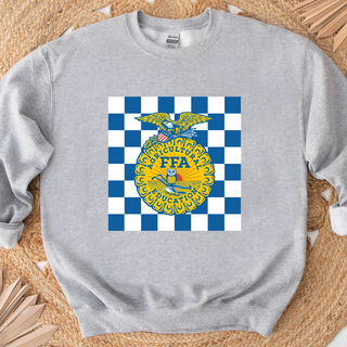 Checkered Emblem Crewneck (S-3XL) - Multiple Colors!