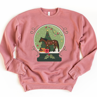 Green Snow Globe Horse Crewneck (S-3XL) - Multiple Colors!