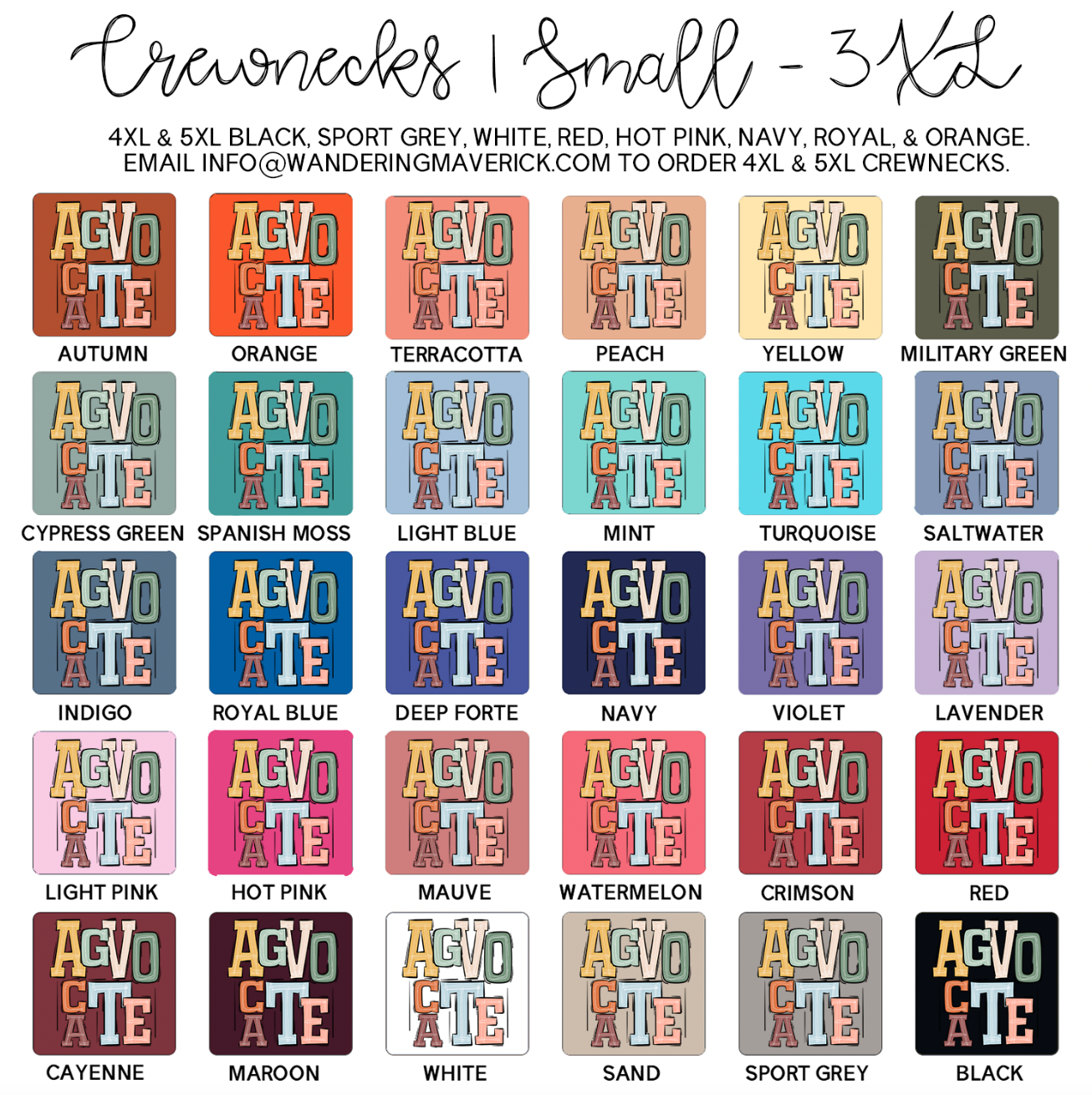 Boho Colors Agvocate Crewneck (S-3XL) - Multiple Colors!