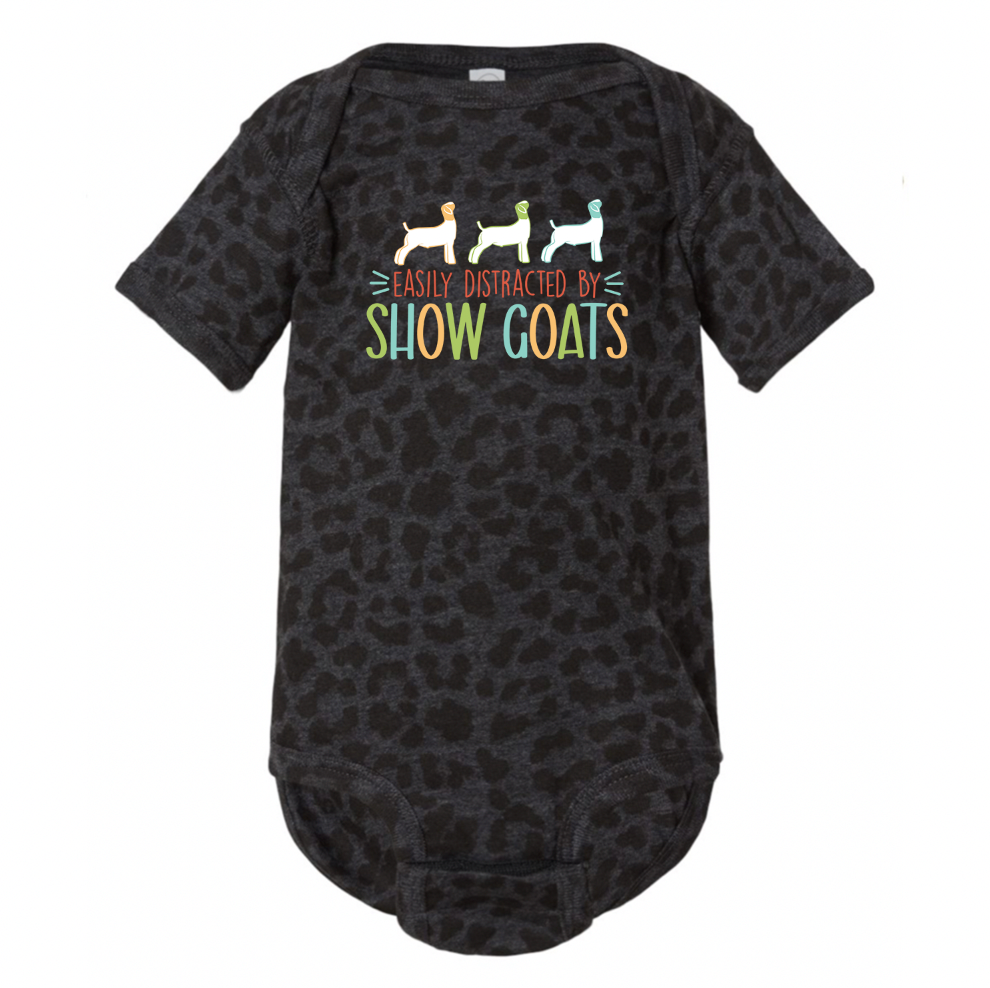 Easily Distracted By Show Goats One Piece/T-Shirt (Newborn - Youth XL) - Multiple Colors!