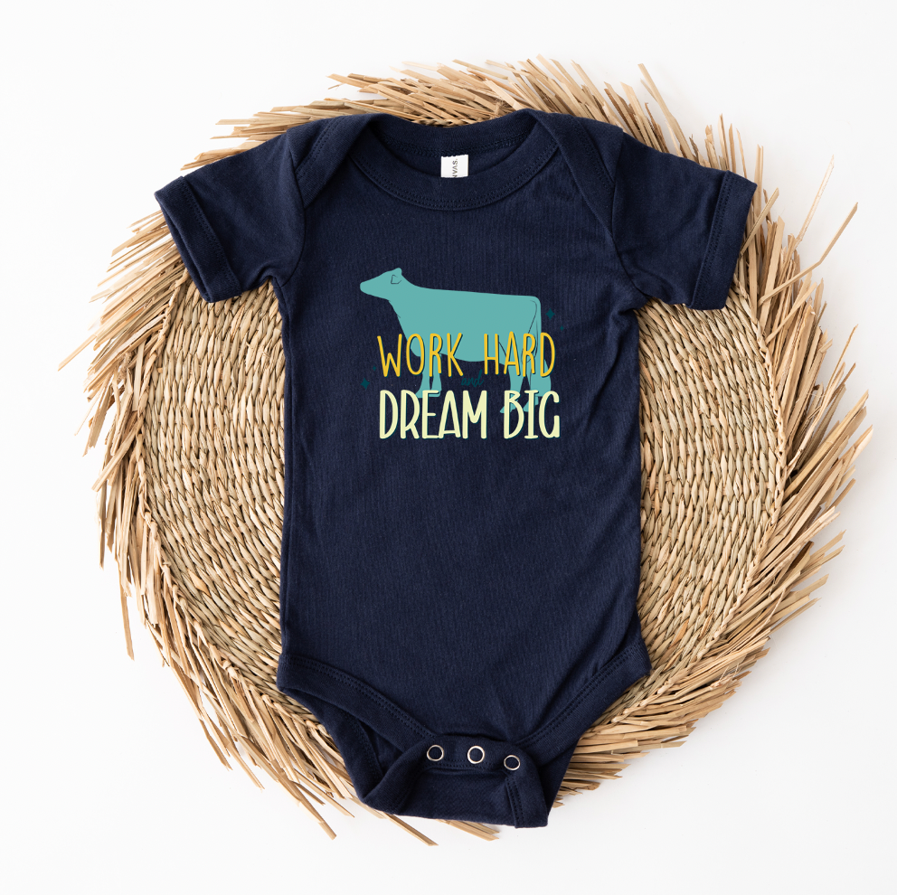 Dream Big Dairy Cow One Piece/T-Shirt (Newborn - Youth XL) - Multiple Colors!